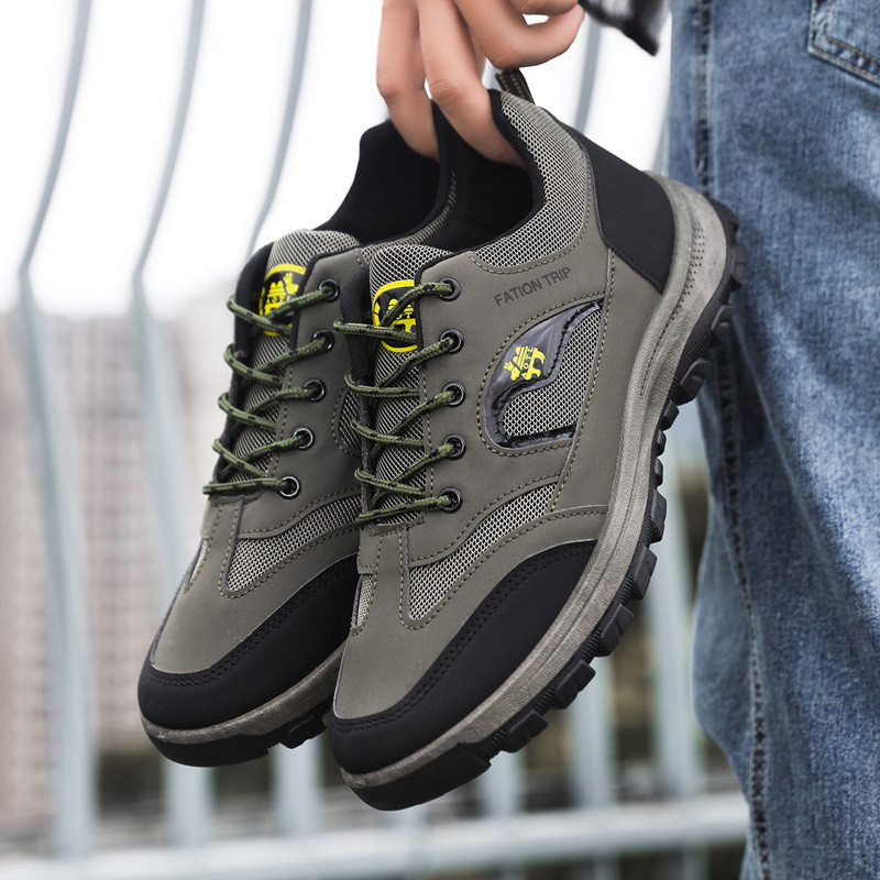 รองเท้าผ้าใบผู้ชายมีสไตล์ รองเท้าเดินป่ากลางแจ้ง กันลื่นและทนต่อการสึกหรอ ไซส์ใหญ่ 39-46