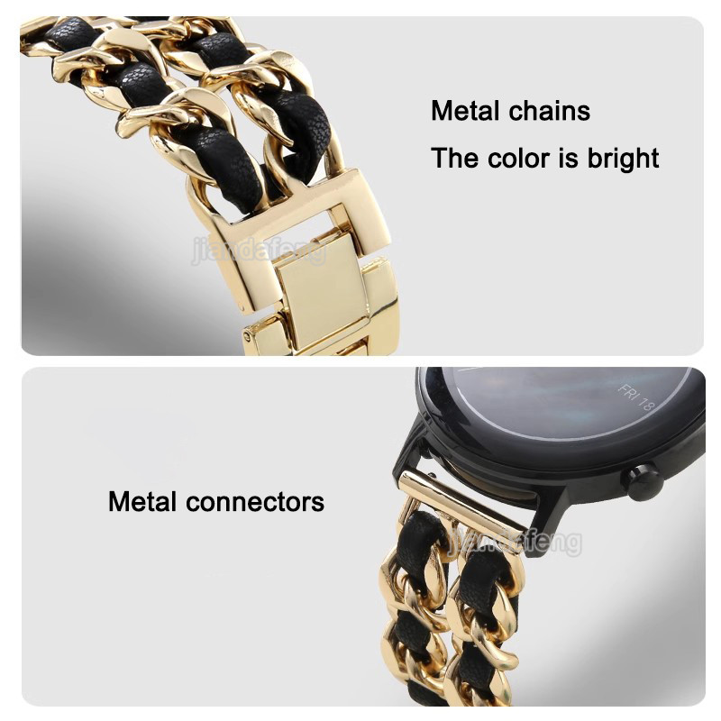 สายรัดข้อมือโซ่โลหะสําหรับนาฬิกา Huawei GT2 GT4 GT3 42 มม.46 มม.GT3 Pro Watch4 Watch3 GT2e Active