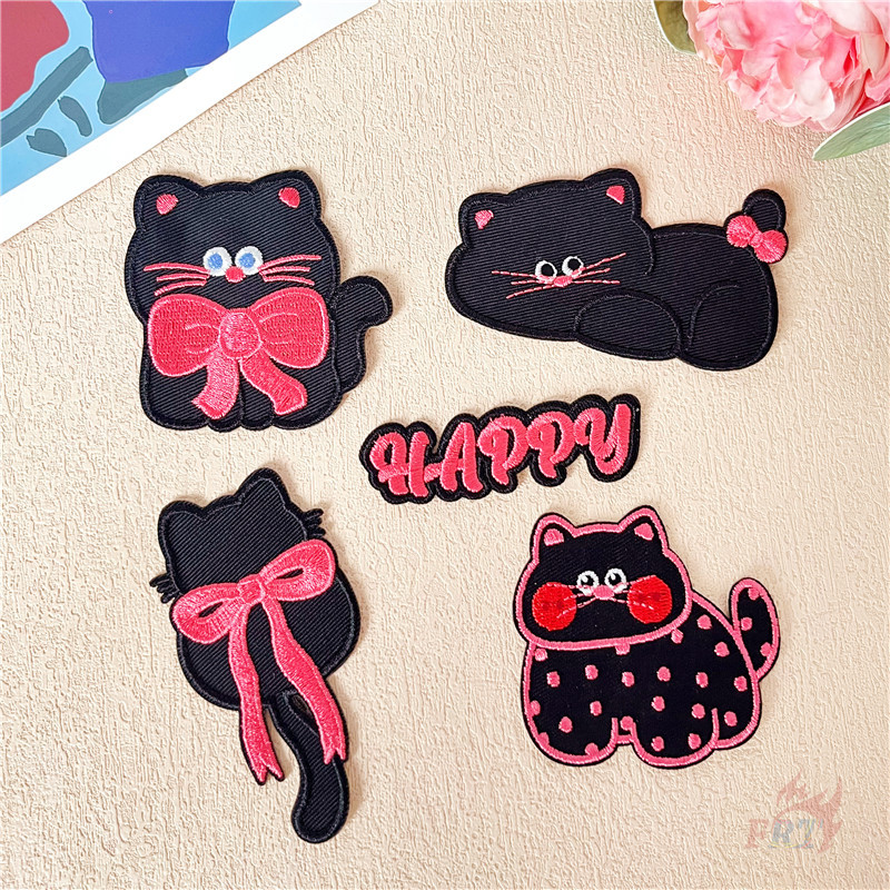 ✿ Happy Black Cats - แผ่นแปะสติ๊กเกอร์มีกาวในตัว Bowknot Sweet ✿ 1 ชิ้น DIY เย็บบนเหล็กบนป้ายเสื้อผ้าเย็บปักถักร้อย