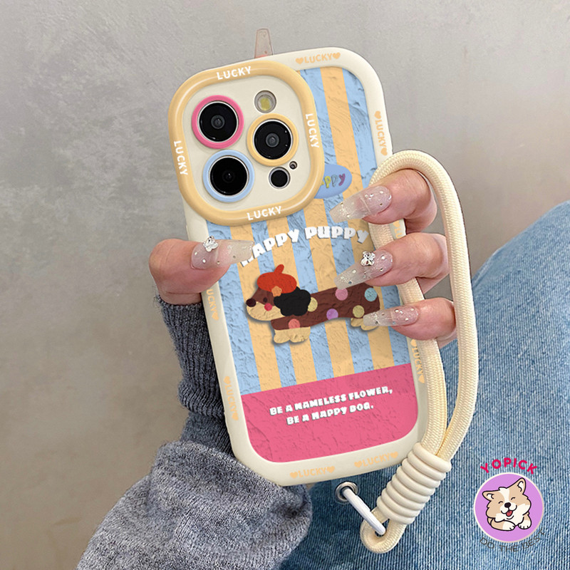 ภาพวาดสีน้ํามันจุดสุนัขเคสโทรศัพท์สําหรับiphone 16 16Pro 16Plus 11 12 13Pro Max 14Plus 15Pro XR XS Max 7 8 Plus SE2020 การ์ตูนฝาครอบโทรศัพท์สําหรับIPhone 16Pro Max JKP