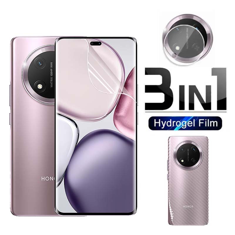 ฟิล์มไฮโดรเจลใสสําหรับ Honor X9C X9b X9a 5G X7C X6b X7b X8b X6a X5b X5 Plus X7a X8a Full Screen Hydrogel Protector และนุ่มกล้องเลนส์ป้องกันฟิล์ม