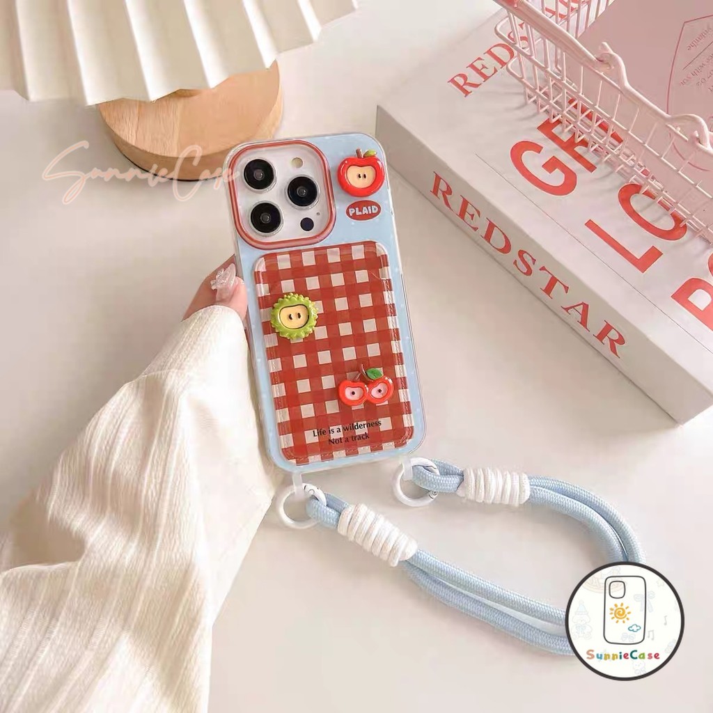 สีแดง กริด เคสไอโฟน12 15 สำหรับ IPhone 16 12 11 14 15 13 Pro Max XR X XS 8Plus 7Plus Max 7 8 15 Plus SE เรียบง่าย เคส