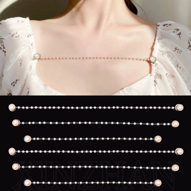 Anti-slip Stealth Cardigan Cape Neckline Chain - Clothes Chain Strip - Shirt Neckline Fixed Chain Clip - Retro Fringe Style, Elegant, Fashion - เข็มกลัดสายปก-ชุดเสื้อผ้า