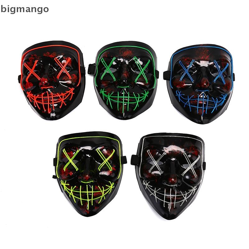 [bigmango] หน้ากากเรืองแสง LED EL Wire Light Up The Purge เครื่องแต่งกายภาพยนตร์ Light Party สต็อกให