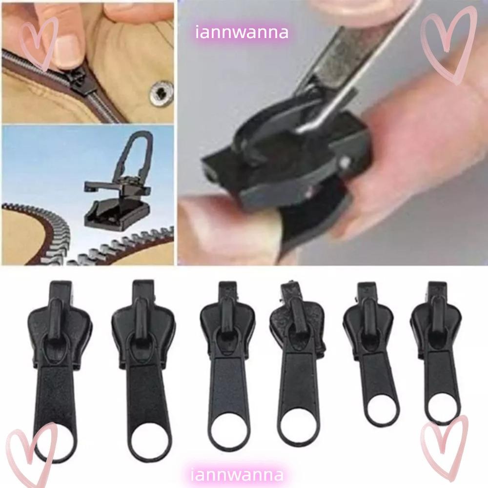 Iannwna 6 ชิ้นซ่อมซิป, DIY เย็บที่ถอดออกได้เปลี่ยนซิป, กระเป๋าเป้สะพายหลังกระเป๋าซ่อมหัวซิป