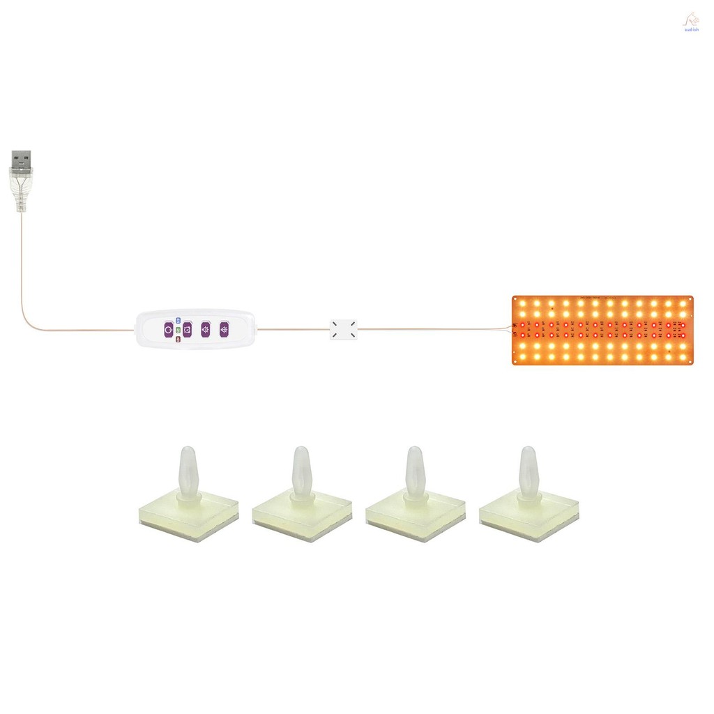 Led Grow Light Full Spectrum Grow Light Strips 5 ระดับหรี่แสงได้และ 8/12/16H Timer 72 LEDs Plant Gro