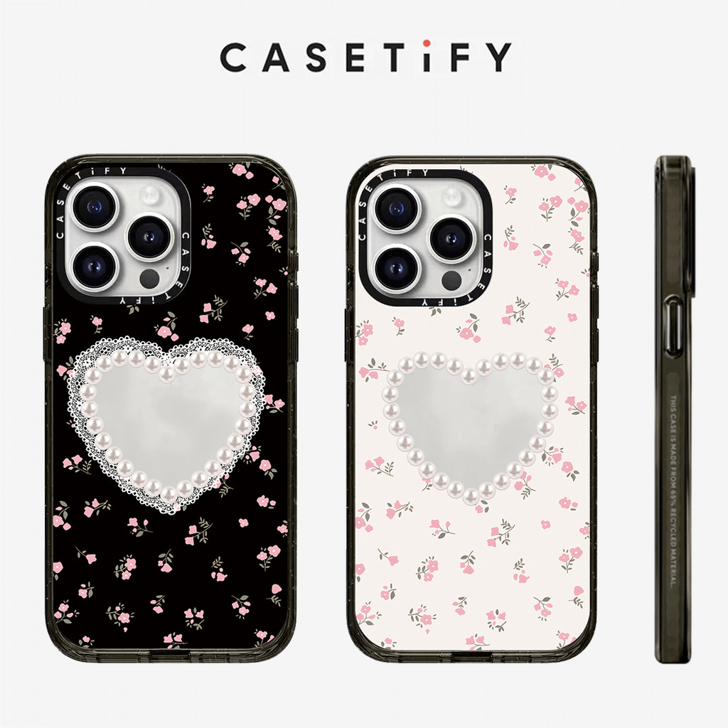 Pearl floral fragments อะคริลิค Anti fall เคสโทรศัพท์สําหรับ IPhone 16 ProMax 16Pro 15 ProMax 15 16 14 13 12 11 Pro Max กรณีเต็มแพ็คเกจดูดซับแรงกระแทก frosted hard ฝาหลัง