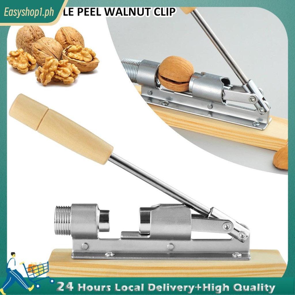 Pecan Nut Cracker เครื่องมือสําหรับการแตกร้าวง่าย Heavy Duty Nut Sheller ที่จับฐานไม้ปรับ Nut Cracke