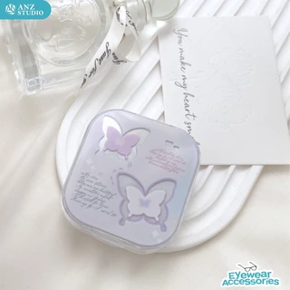 ANZ STUDIO ตลับคอนแทคเลนส์ ลายสุดคิ้วท์ น่ารักสดใส มีกระจกในตัว