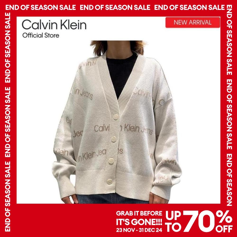 CALVIN KLEIN คาร์ดิแกนผู้หญิง รุ่น J224774 YBI - สี Ivory