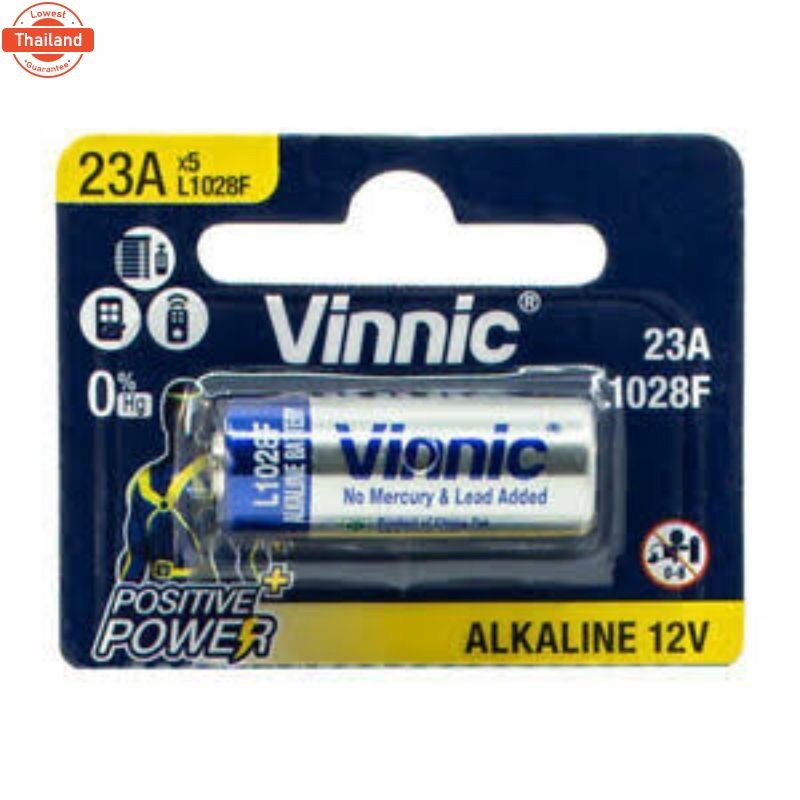 ถ่านรีโมท Vinnic 23A, L1028F 12V ของใหม่ genuine เทียเอร์ 23A ,LRV08, A23, A23S, L1028F