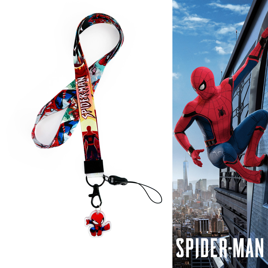 สายคล้องคอ Spider-Man Marvel การ์ตูน สายคล้องไนลอน เชือกเส้นเล็ก สําหรับ โทรศัพท์มือถือ