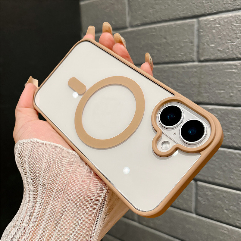 อะคริลิคโปร่งใสแม่เหล็กชาร์จไร้สายสําหรับ iPhone 16 15 14 13 12 11 Pro Max XR X XS Max 7 8 Plus ซิลิโคนกันชน Clear Hard PC กรณีปกหลัง