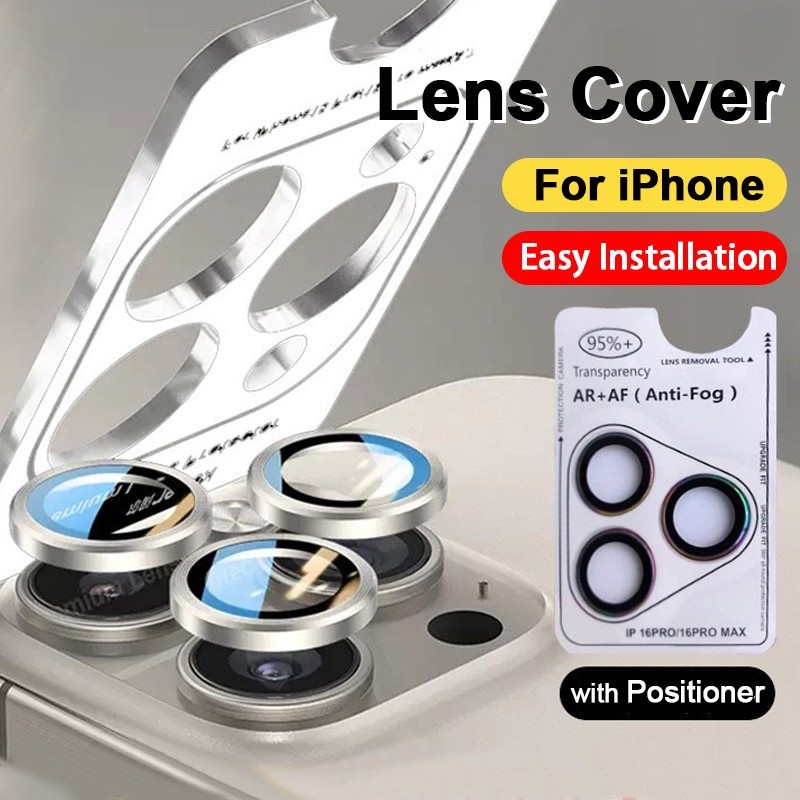One-click Auto ติดตั้งสีหลัก HD กล้องเลนส์ Protector สําหรับ iPhone 16 15 14 13 12 11 Pro Max 14 15 16 Plus Mini ง่ายต่อการถอดเลนส์กระจกนิรภัย Anti Scratch แหวนโลหะฟิล์ม