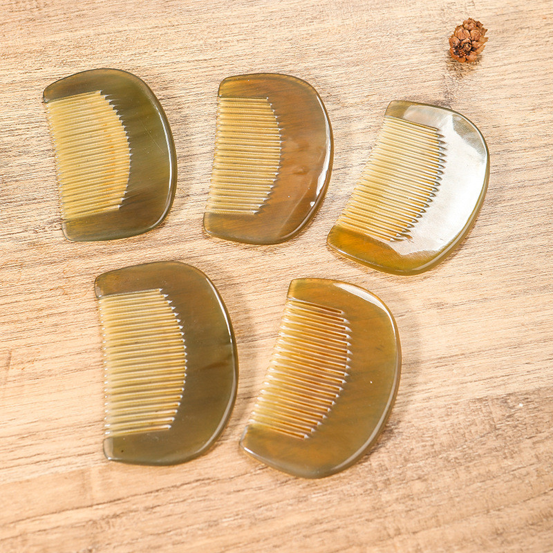 9ซม.ยาวกระเป๋าฮอร์นหวีปรับฟันดูแลทําความสะอาดหนังศีรษะล้างแบบพกพานวดผมเรียบแบบพกพาบูติก