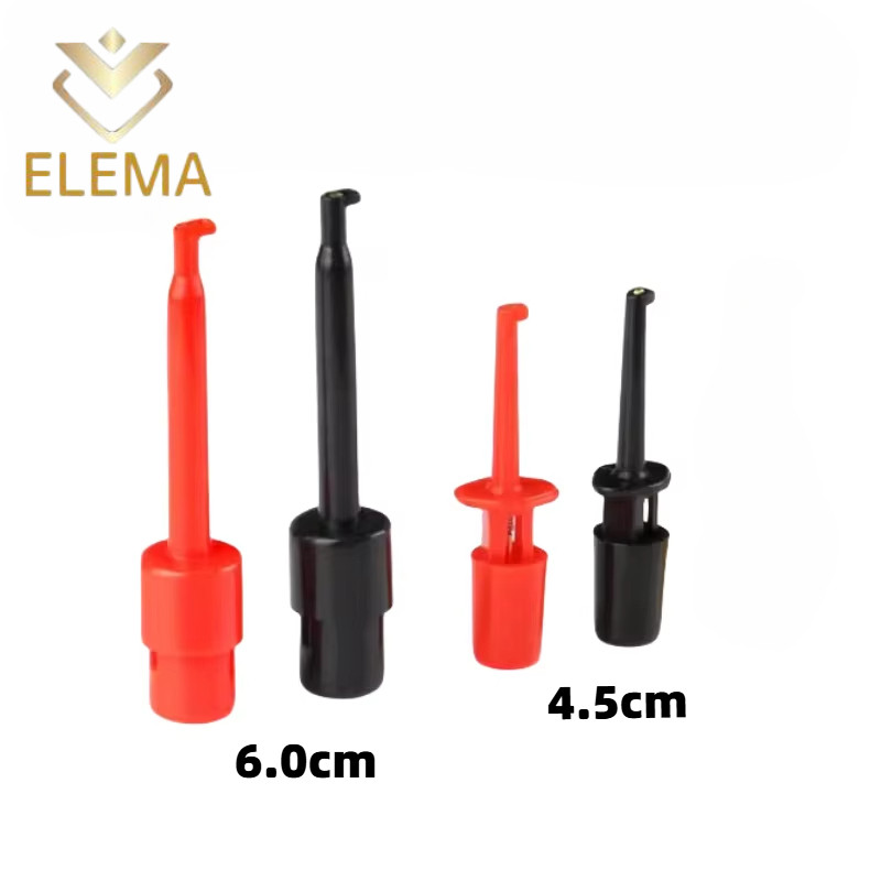 4.5 ซม. 6 ซม. ตะขอทดสอบคลิปโพรบทดสอบสําหรับการทดสอบอิเล็กทรอนิกส์ IC Grabber คลิปทดสอบ quick Hook คลิปลวดสีแดงสีดํา