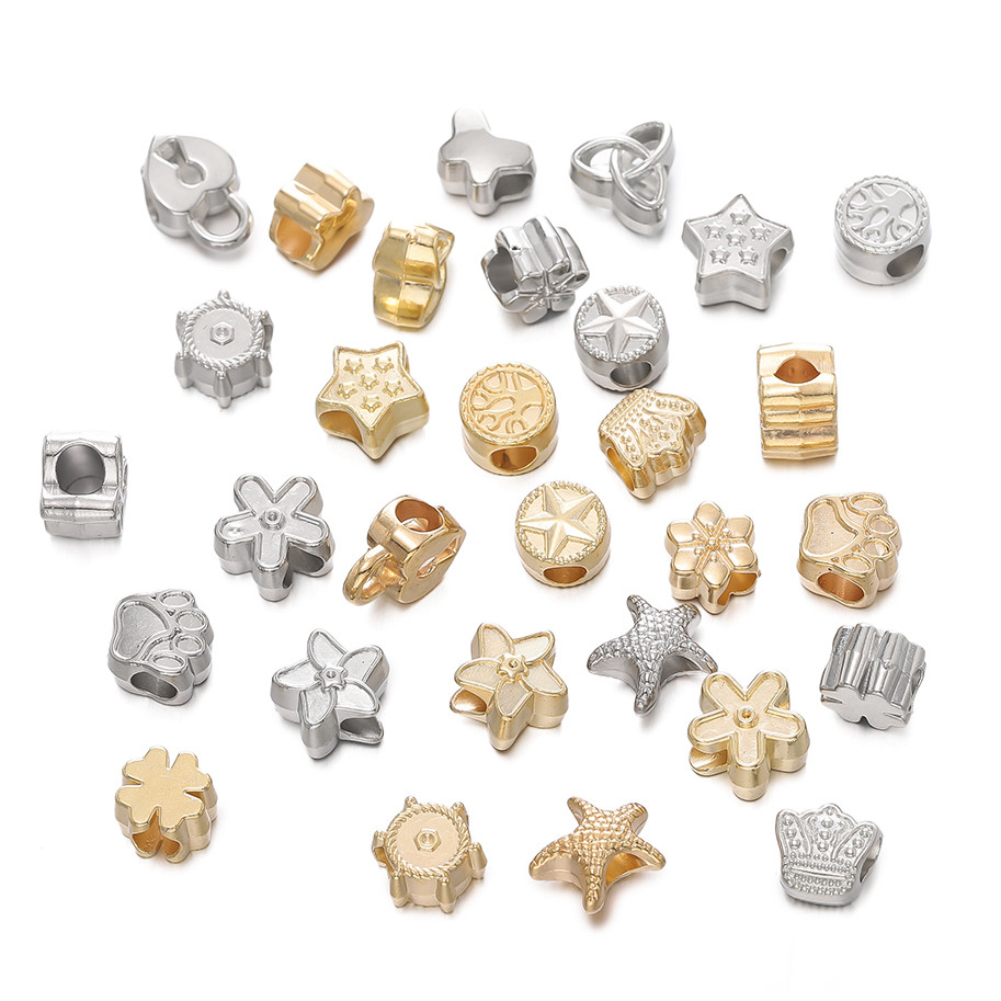 St. kunkka 5 ชิ้นCCB ลูกปัดหลุมขนาดใหญ่ผสม Star ดอกไม้ Spacer ลูกปัดสําหรับ DIY สร้อยข้อมือสร้อยคอทํา