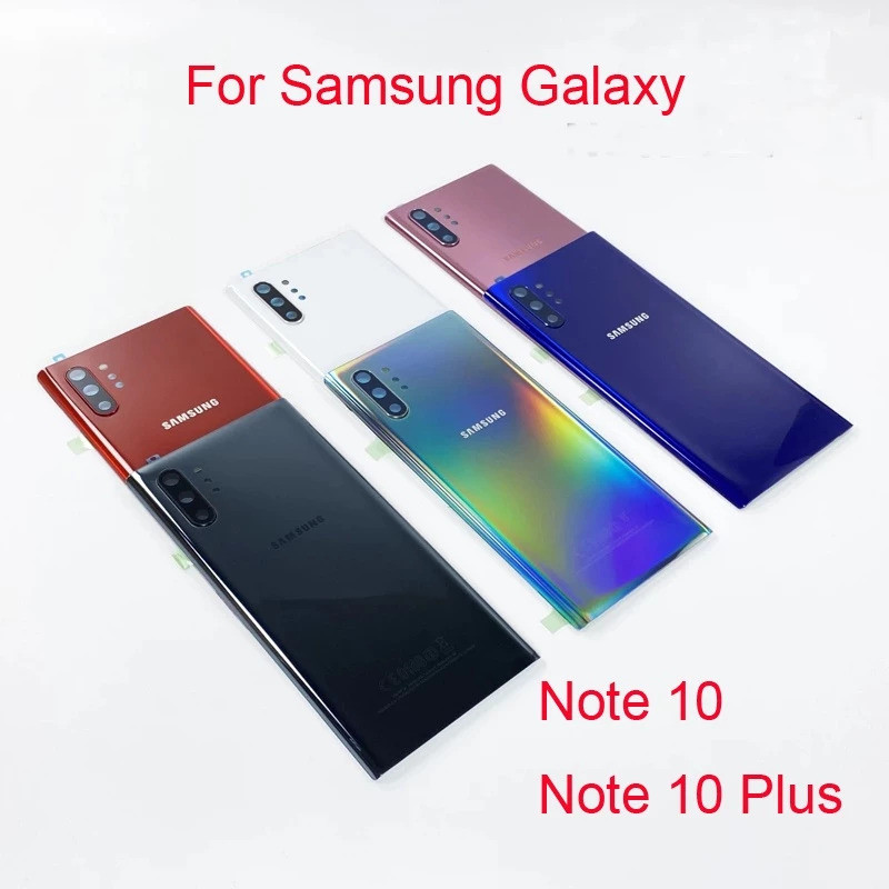 สําหรับ Samsung Galaxy Note 10 Plus กลับแบตเตอรี่เคสโทรศัพท์ด้านหลังประตูเปลี่ยนฝาครอบ + เลนส์กล้อง
