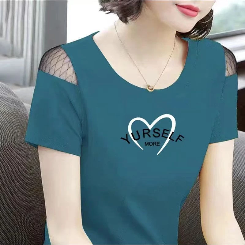 เสื้อยืดแขนสั้นปลอมสไตล์เกาหลีสําหรับฤดูร้อนของผู้หญิงแฟชั่นใหม่แสงหรูหราลําลองสั้นด้านบน