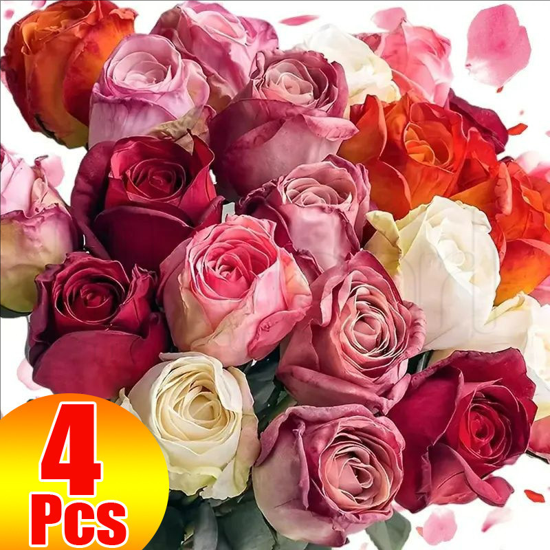 ประดิษฐ์ Burnt Edge Rose ดอกไม้ผ้าไหม - ช่อดอกไม้จําลอง - DIY งานแต่งงานตกแต่งบ้าน - ช่อกุหลาบคั่วไฟ - กุหลาบโรแมนติกเหมือนจริง - ของขวัญวันวาเลนไทน์