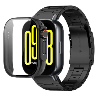 โลหะเต็มรูปแบบสายสแตนเลสสําหรับ Redmi Watch 5 Lite Watchband Casio G-SHOCK สไตล์โลหะสําหรับ Redmi Watch 4 เคสป้องกัน 2 in 1 อัพเกรดปรับเปลี่ยนเคสแข็ง + ฟิล์มกระจก