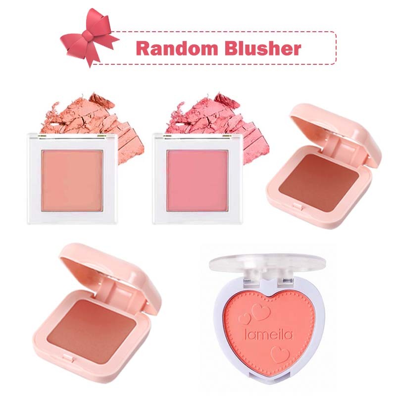 1PCS Blush Palette กันน้ําธรรมชาติ Highlighter Contour Brighten แต่งหน้า Palette