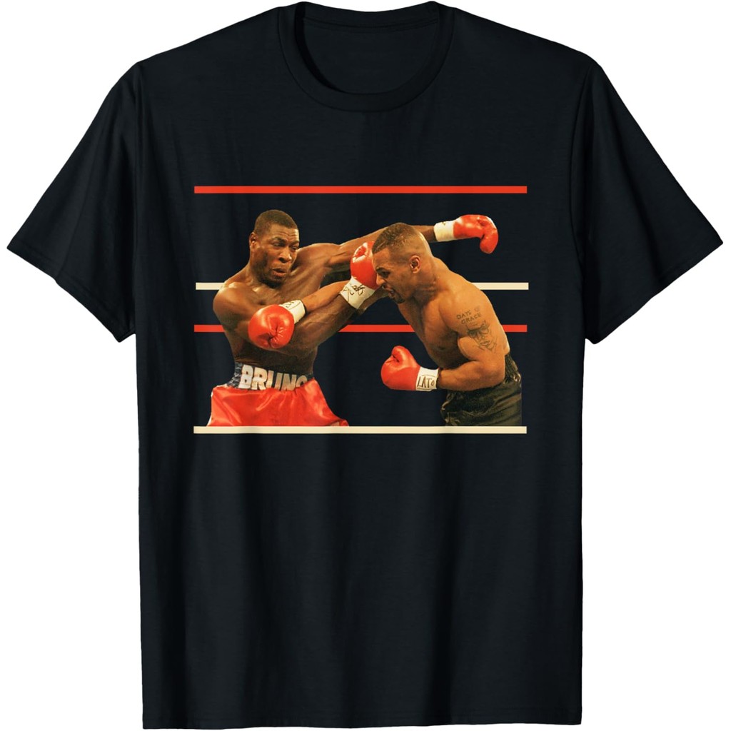 เสื้อยืดผ้าฝ้ายผู้ชาย Mike Tyson และ Frank Bruno World Title Fight 1996 เสื้อยืด 4XL , 5XL , 6XL