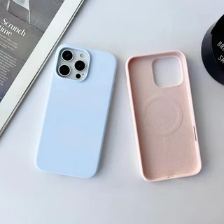 เคสโทรศัพท์มือถือแม่เหล็กซิลิโคน for iPhone 17 11 16 13 15 12 14 Pro Max เคสไอโฟน11 เคสซิลิโคน กันเปื้อน บุกำมะหยี่ Case