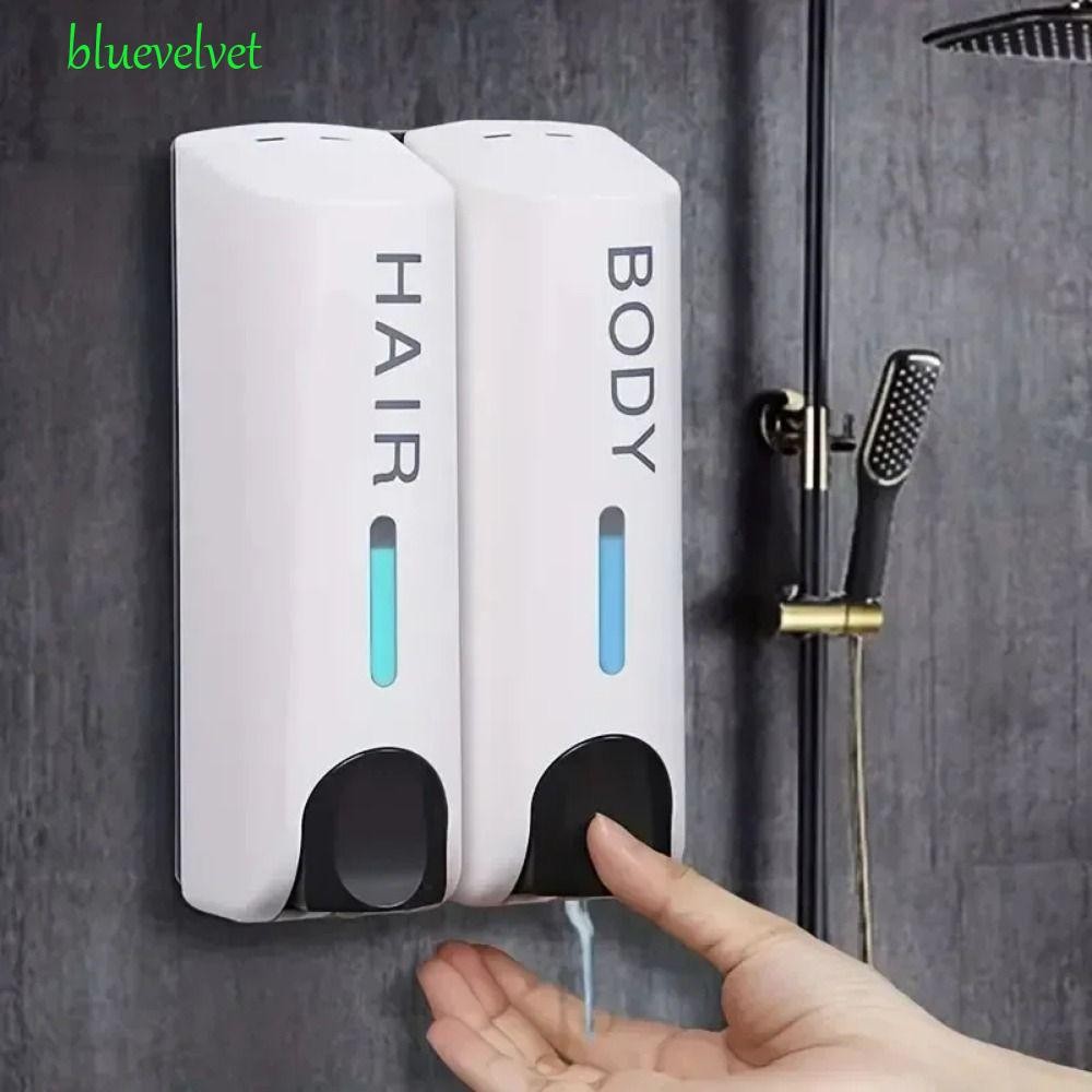 Bluevelet ตู้ทําสบู่ติดผนัง, ภาชนะสบู่โลชั่นความจุขนาดใหญ่แบบกดด้วยมือ, ล็อคประหยัดพื้นที่สะดวกรีฟิลแชมพูขวดของเหลวแชมพู