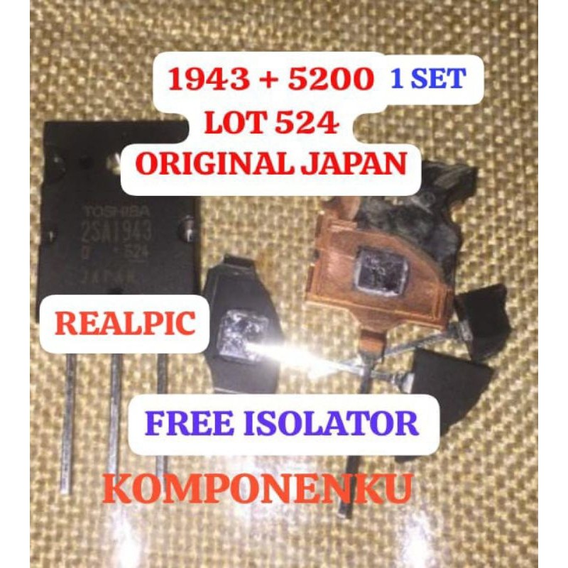 ราคา 1 ชุด ORIGINAL MADE IN JAPAN 1943 + 5200 LOT 524 A1943 C5200 SA1943 SC5200 2SA1943 2SC5200 ABC 