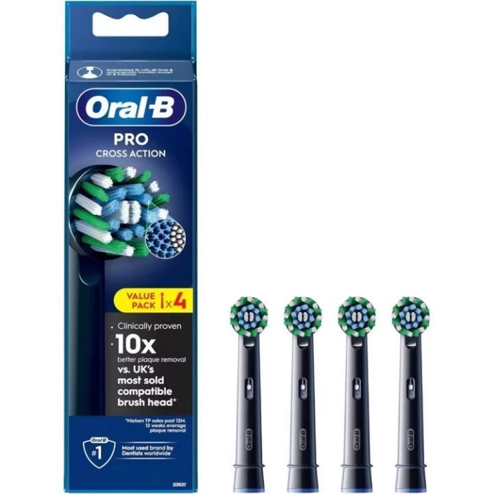 หัวแปรงสีฟันไฟฟ้า Oral b Pro Cross Action ขนแปรงรูปตัว X และมุม ,4 ชิ้น/กล่อง