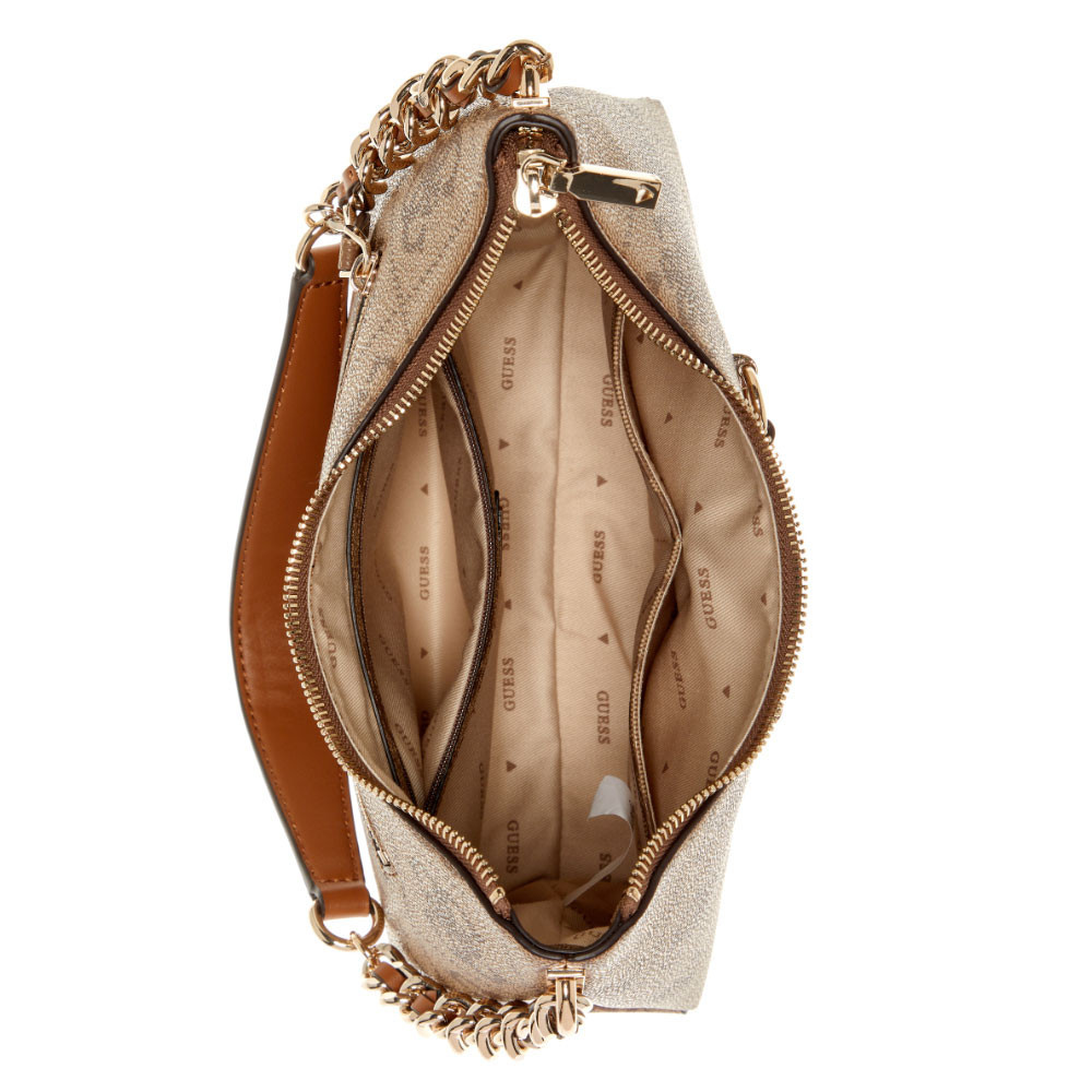 GUESS กระเป๋า รุ่น OS865401 IZZY TOP ZIP SHOULDER BAG สีน้ำตาล