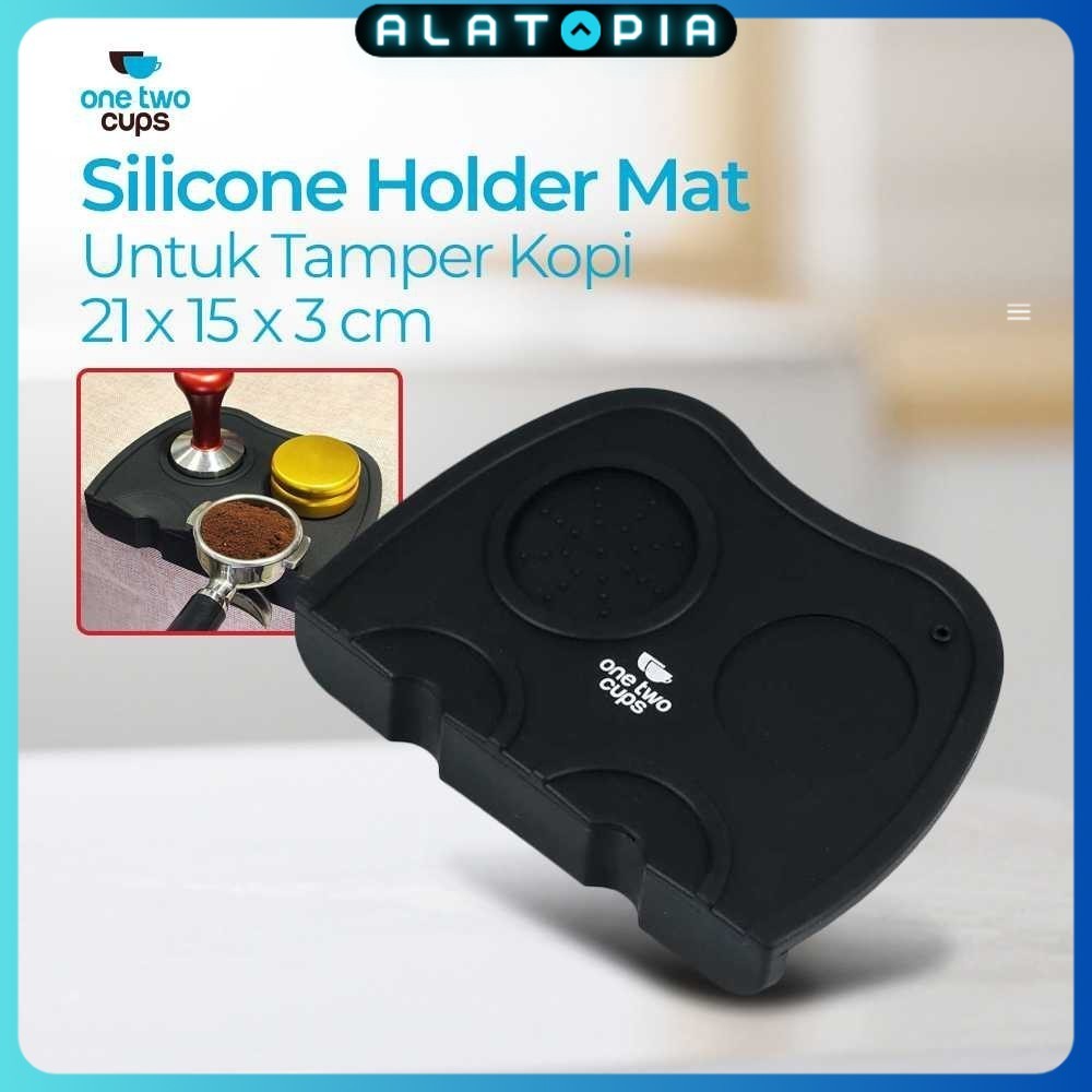 One Two Cups Silicone Holder Mat Tamper Espresso Coffee Barista - LB4148