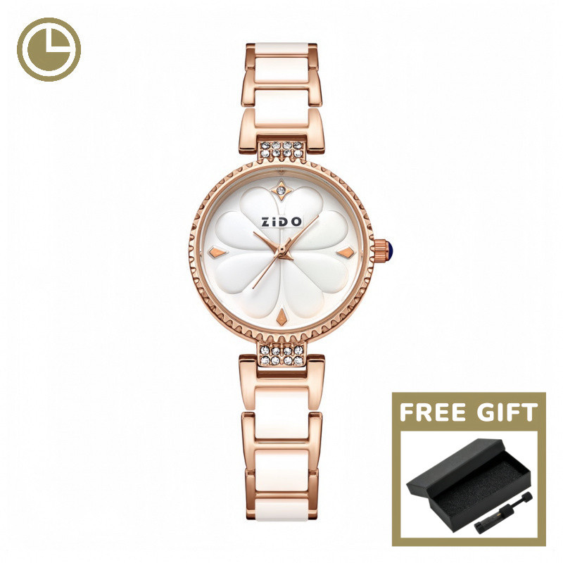 นาฬิกาแฟชั่นสุภาพสตรีสไตล์เรโทร หญ้าสี่แฉก กันน้ำ 30 เมตร ดีไซน์หรูหรา