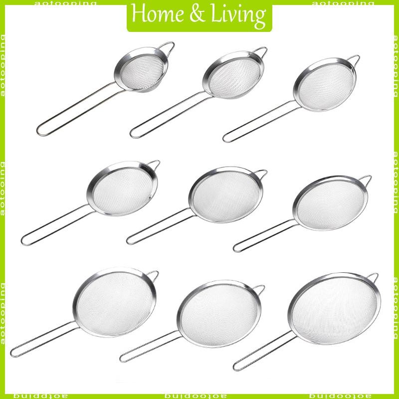 Kitchen Stainless Steel Flour  Strainer Mesh Colander Sieve Filter Sifter