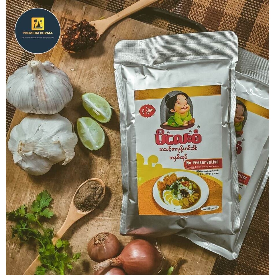 မိလေးစံ ငှက်ပျောအူပါ အသင့်ချက်မုန့်ဟင်းခါး အနှစ်ထုပ် 4 ယောက်စာ  Mi Lay San Mohinga Gravy Paste  300g