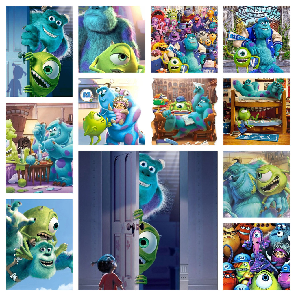 [KS] Disney Monsters Inc 5d ภาพวาดเพชรเพชรเต็มห้องนั่งเล่น PasteDiamond Cross Stitch ห้องนอนห้องรับประทานอาหารเพชรเย็บปักถักร้อยตกแต่งบ้าน 30x40 ซม./40x60 ซม.