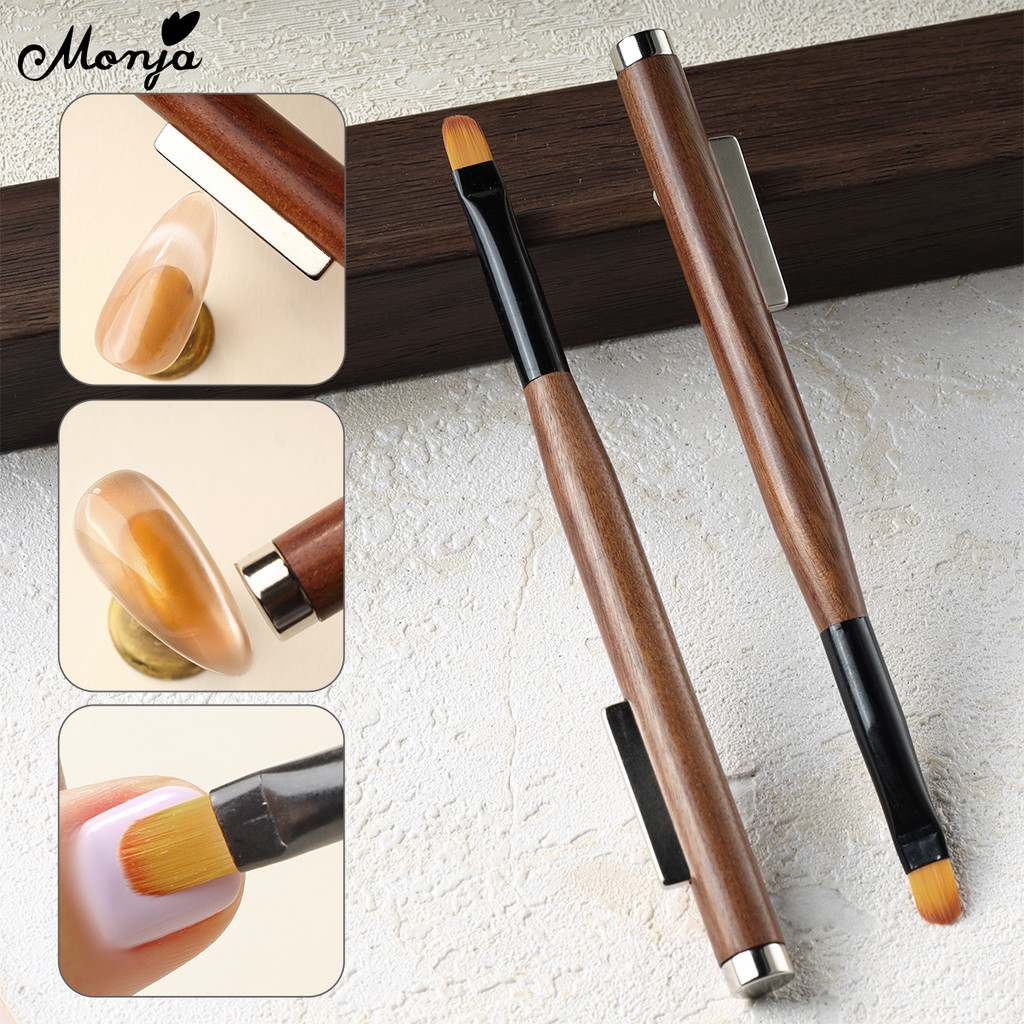 Monja 3in1 แม่เหล็กเล็บแปรงCat Eyeอะคริลิคเจลโปแลนด์แปรงเล็บปากกา แม่เหล็กแมวตา เล็บออกแบบเครื่องมือ