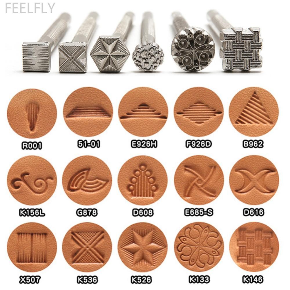 FEELFLY หนังปั๊มชุดโลหะ Punch เครื่องมือเครื่องปั้นดินเผาแสตมป์ DIY ดินเซรามิคแสตมป์ขี้ผึ้งหนัง Craf