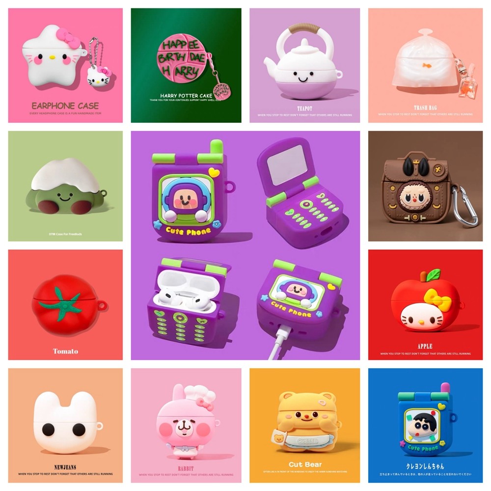 อะนิเมะนุ่มน่ารัก Ins สําหรับ AirPods 4 ANC TPU ป้องกันหูฟังปลอก AirPod 1/2/3/Pro Pro2 กรณี AirPods 3 ฝาครอบ