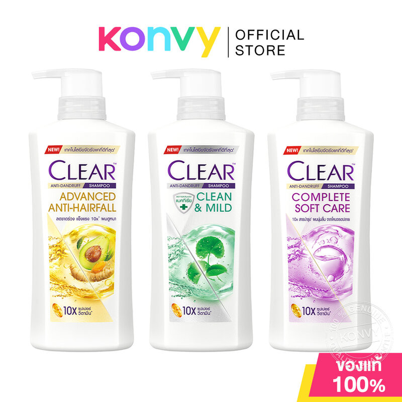 Clear Anti-Dandruff Clean & Mild Shampoo 370ml (Anti-Hair Fall/Soft Care)
