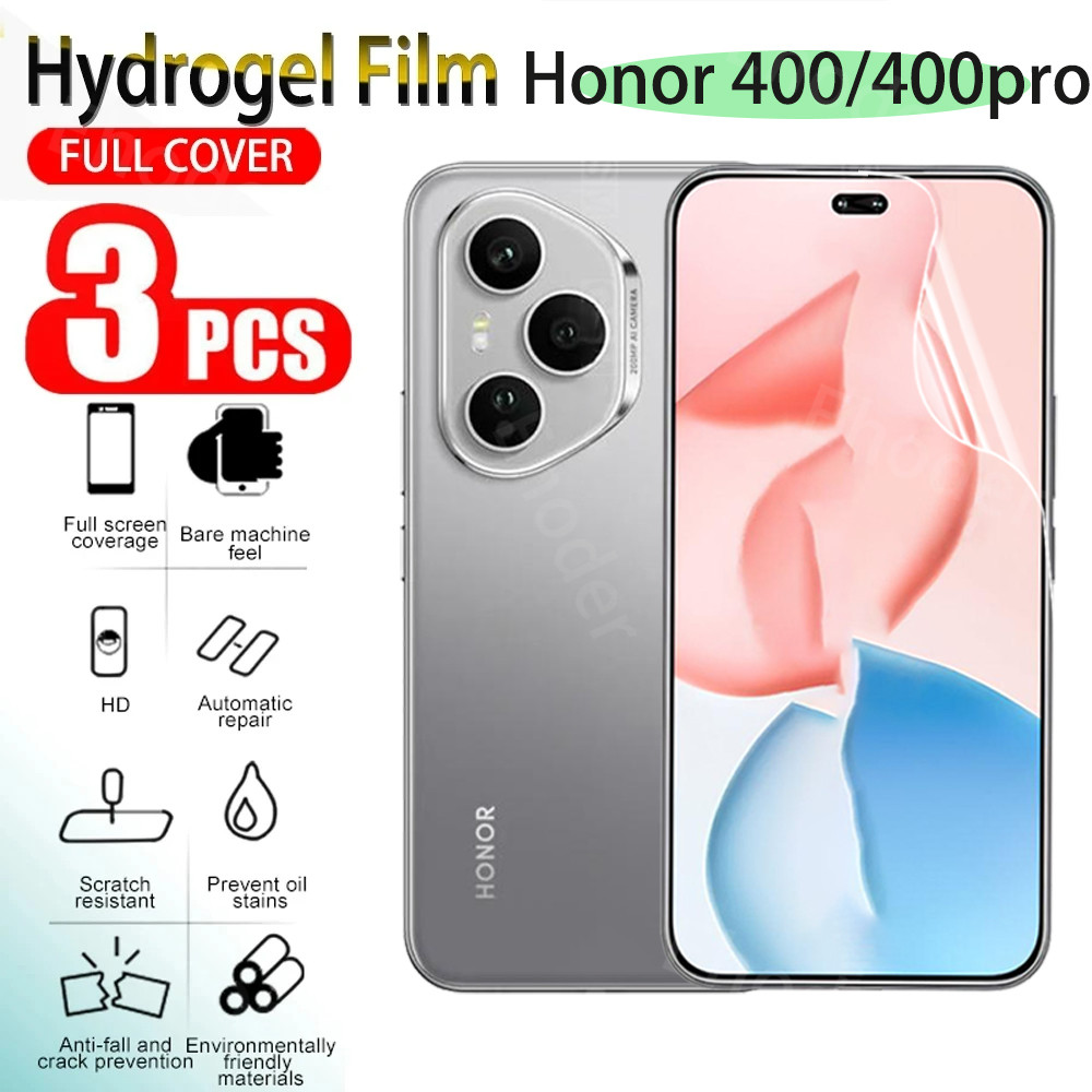 1-3 ชิ้นฝาครอบด้านหน้า Soft Hydrogel ฟิล์มสําหรับ Honor 400 Pro 400Pro 4G 5G 2025 ป้องกันหน้าจอสําหร