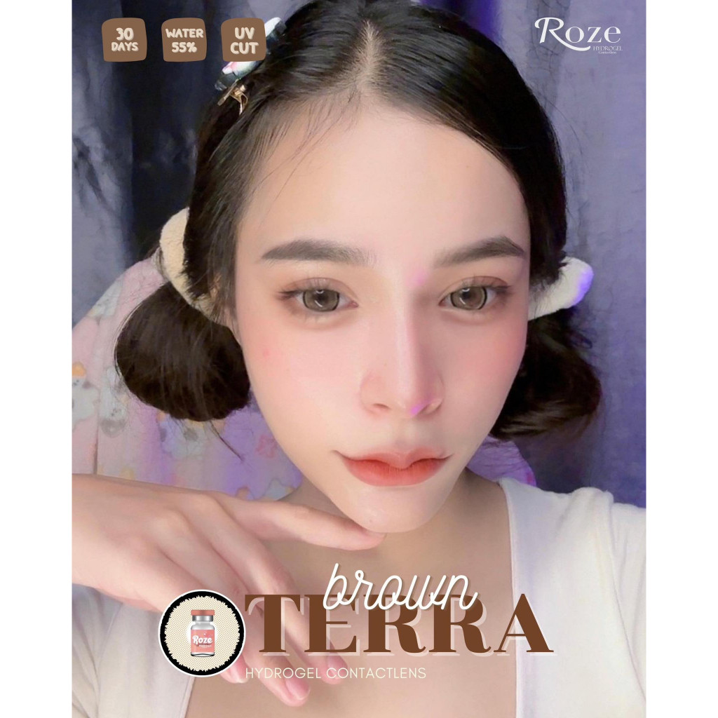 คอนแทคเลนส์ ไฮโดรเจล Roze Terra ค่าอมน้ำ55% ตาโต