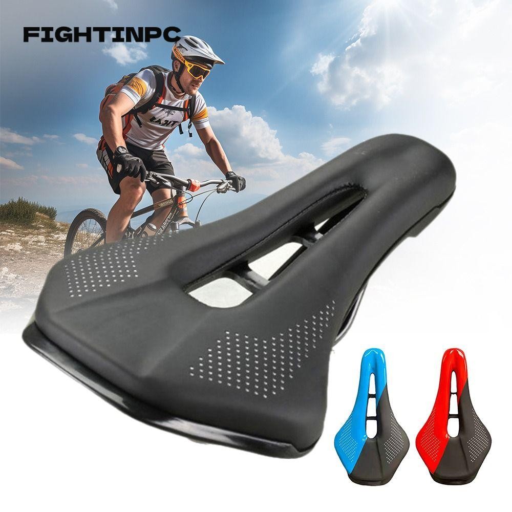 FIGHTINPC Bike , เบาะรองนั่งปั่นจักรยานหนัง PU ป้องกันการลื่นไถล, อุปกรณ์เสริมเบาะรองนั่งจักรยานระบายอากาศ