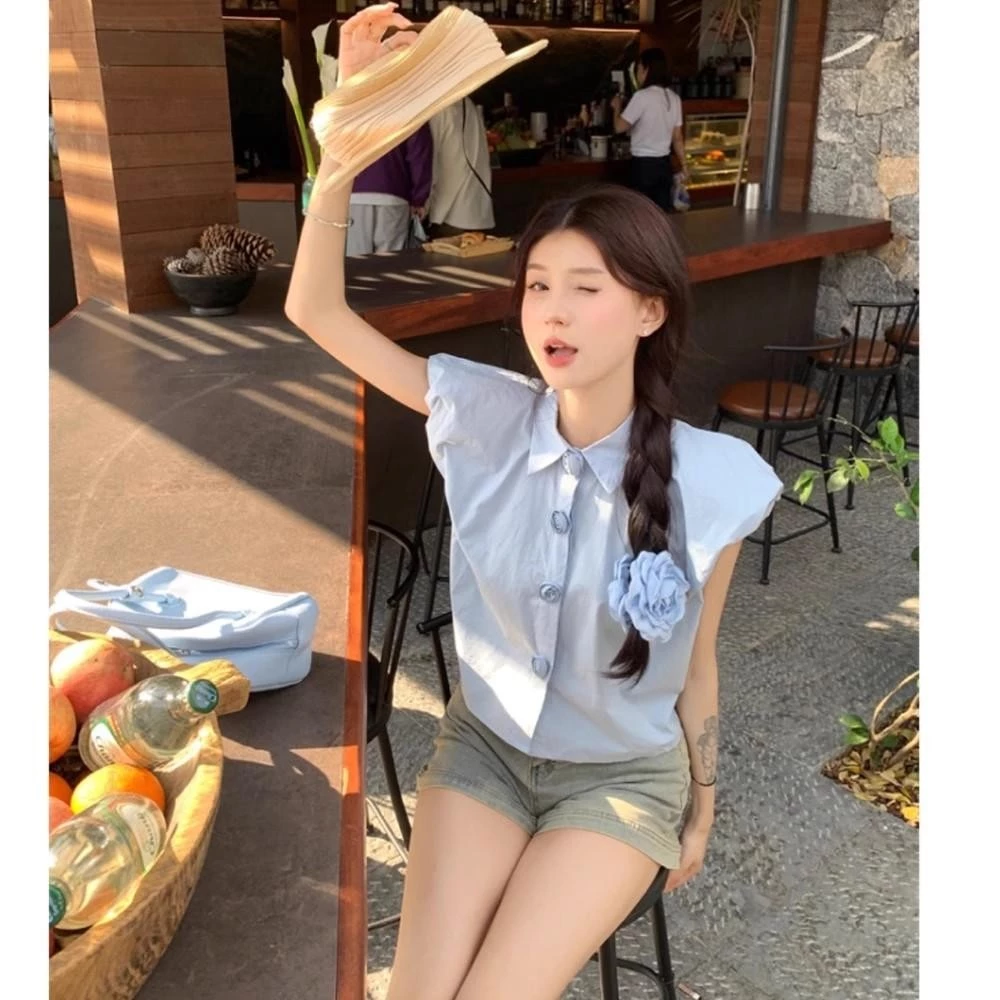 ohho w590 เสื้อเชิ้ตแขนพอง ลายดอกไม้ สไตล์จีน thumbnail 7