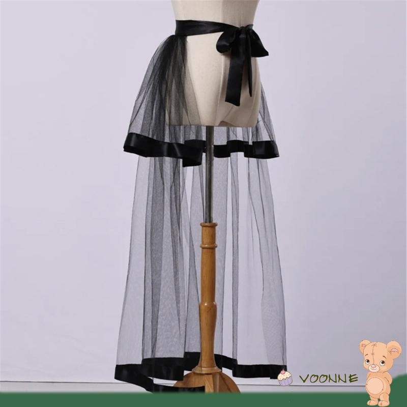Voonne Victorian Steampunk ชุดกระโปรง 2 ชั้น พร้อมเข็มขัดรัดเอว