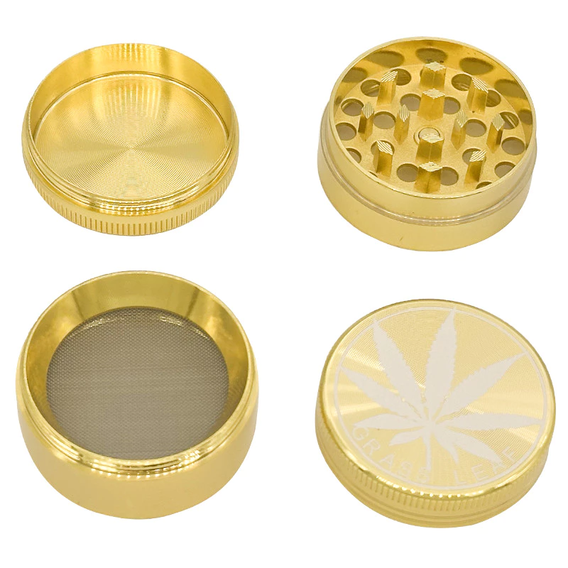 40mm ทองสีขาวใบไม้สมุนไพร grinder แบบพกพาขนาดเล็ก 4 ชั้นวัสดุโลหะบดเครื่องมือครัวของขวัญวันหยุด thumbnail 7