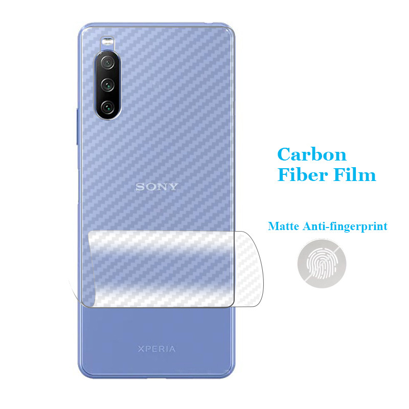 ใช้งานร่วมกับสําหรับ Sony Xperia Pro-I 1 10 VII III VI IV V Plus 3D คาร์บอนไฟเบอร์โปร่งใสด้านหลังฟิล์ม Stiker ป้องกันหน้าจอ (ไม่ใช่กระจก)