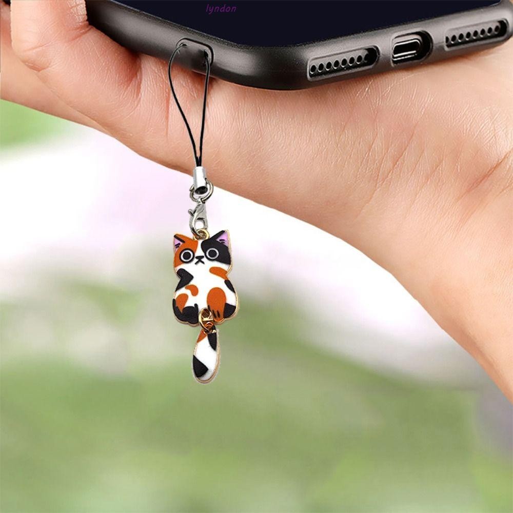 Lyndon Cat Phone Strap,ลูกแมวจี้Wag Tail Y2Kโทรศัพท์Charm,อุปกรณ์เสริมโทรศัพท์พวงกุญแจน่ารักAnti Lostโทรศัพท์เชือกเส้นเล็กกระเป๋าเป้สะพายหลังเครื่องประดับ