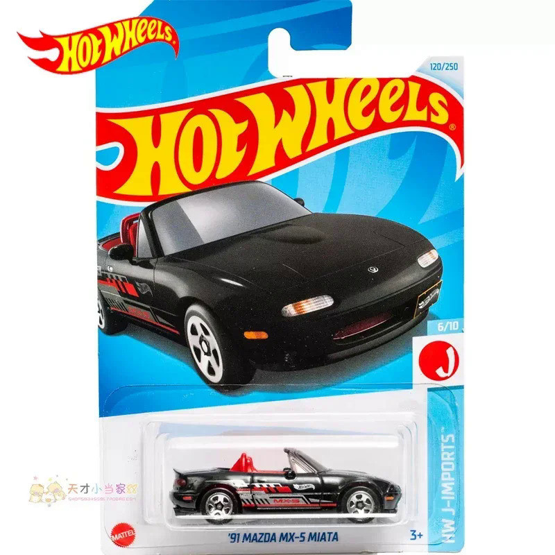 2024E Original Hot Wheels Car 91 Mazda MX-5 Miata Toy for Boy 1/64 Diecast Alloy Voiture Model Jugue